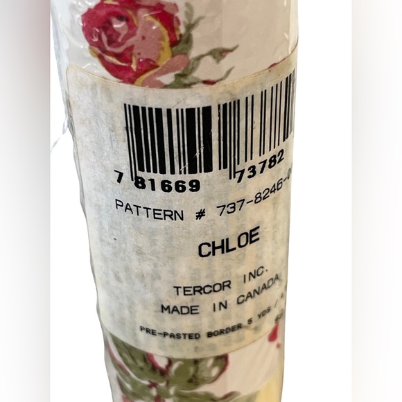 Vintage Floral Wallpaper Border Roll Wrapped Never Used 5 Yards Tercor Inc Chloe - Picture 9 of 9
